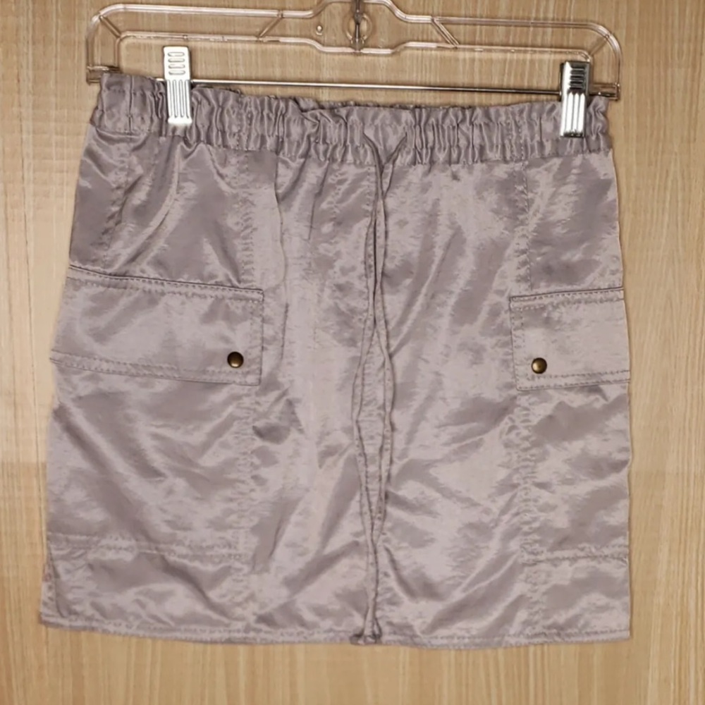 Express Womens Silver Satin Mini Skirt XS